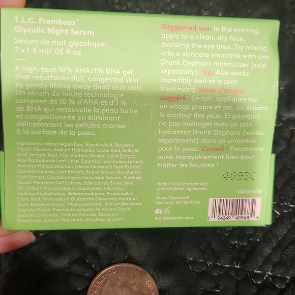 Drunk Elephant TLC Framboos Glycolic night serum - Picture 5 of 5